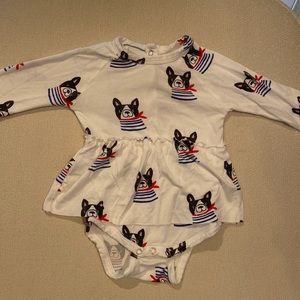 SpearmintLOVE 🖤 Long Sleeve Skirted Bodysuit in Frenchie the Dog